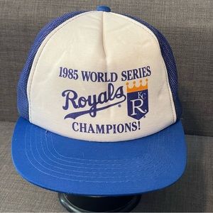 Vintage Kansas City Royals 1985 World Series Champions Youngan Snapback Cap Hat